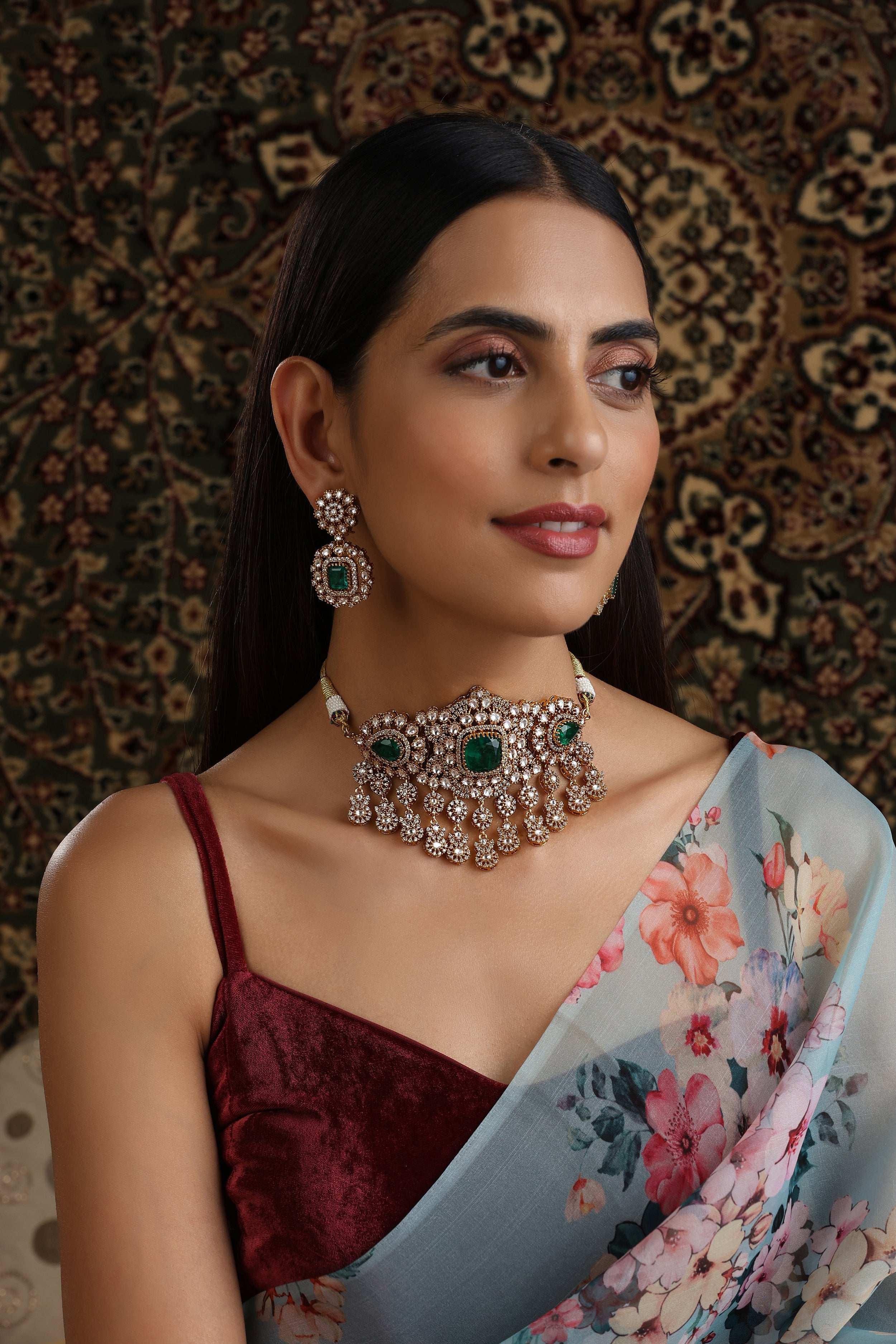 Emerald Doublet Sabhyasachi Victorian Choker