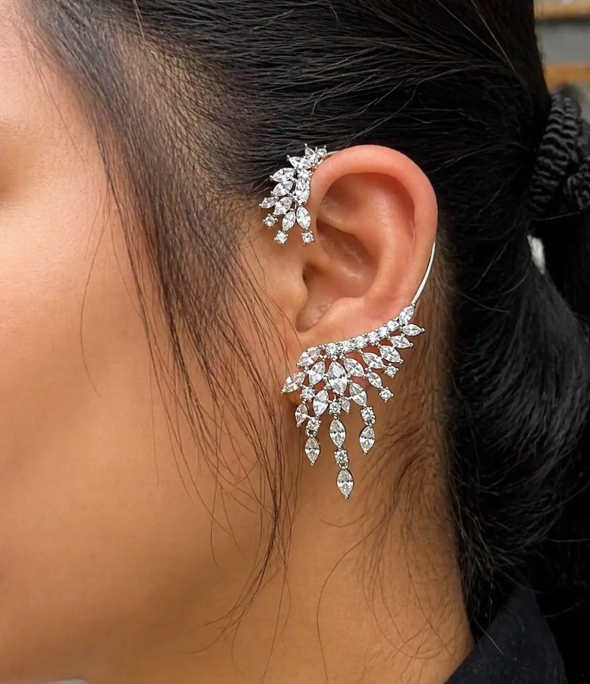 Diamond Ear Cuff Earrings