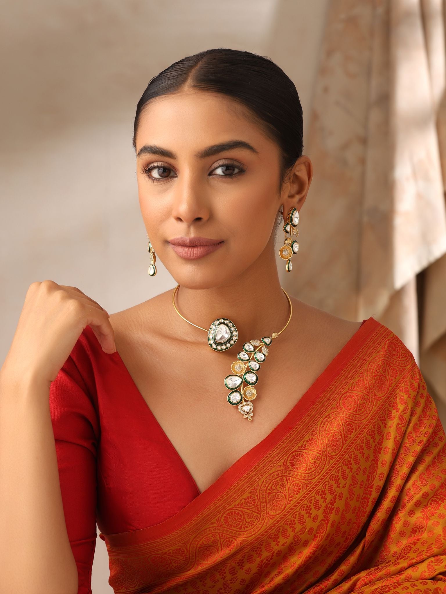 Pre Order Eira – Modern Kundan Collar Necklace Set