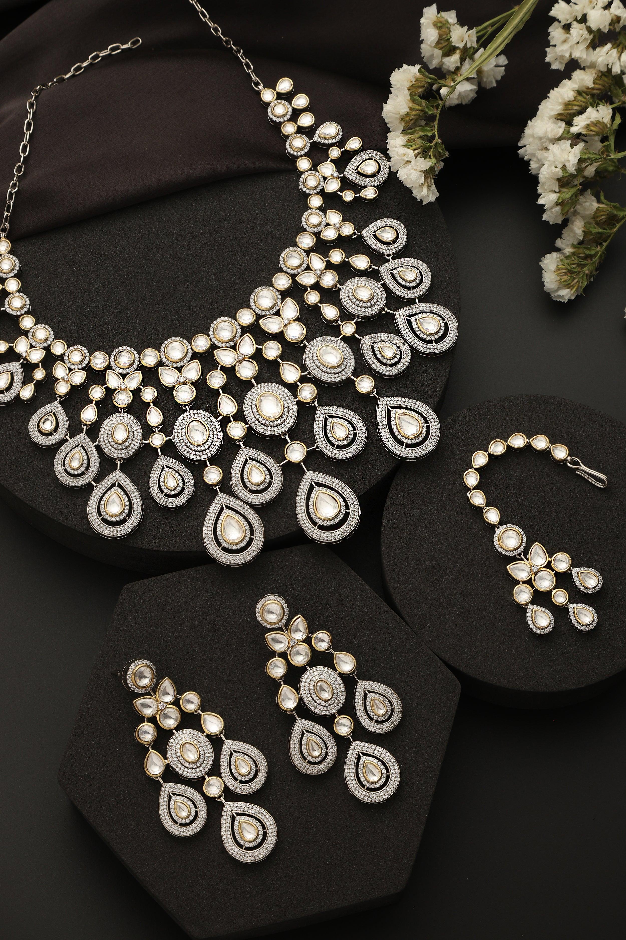 Syna Uncut Polki Silver Set
