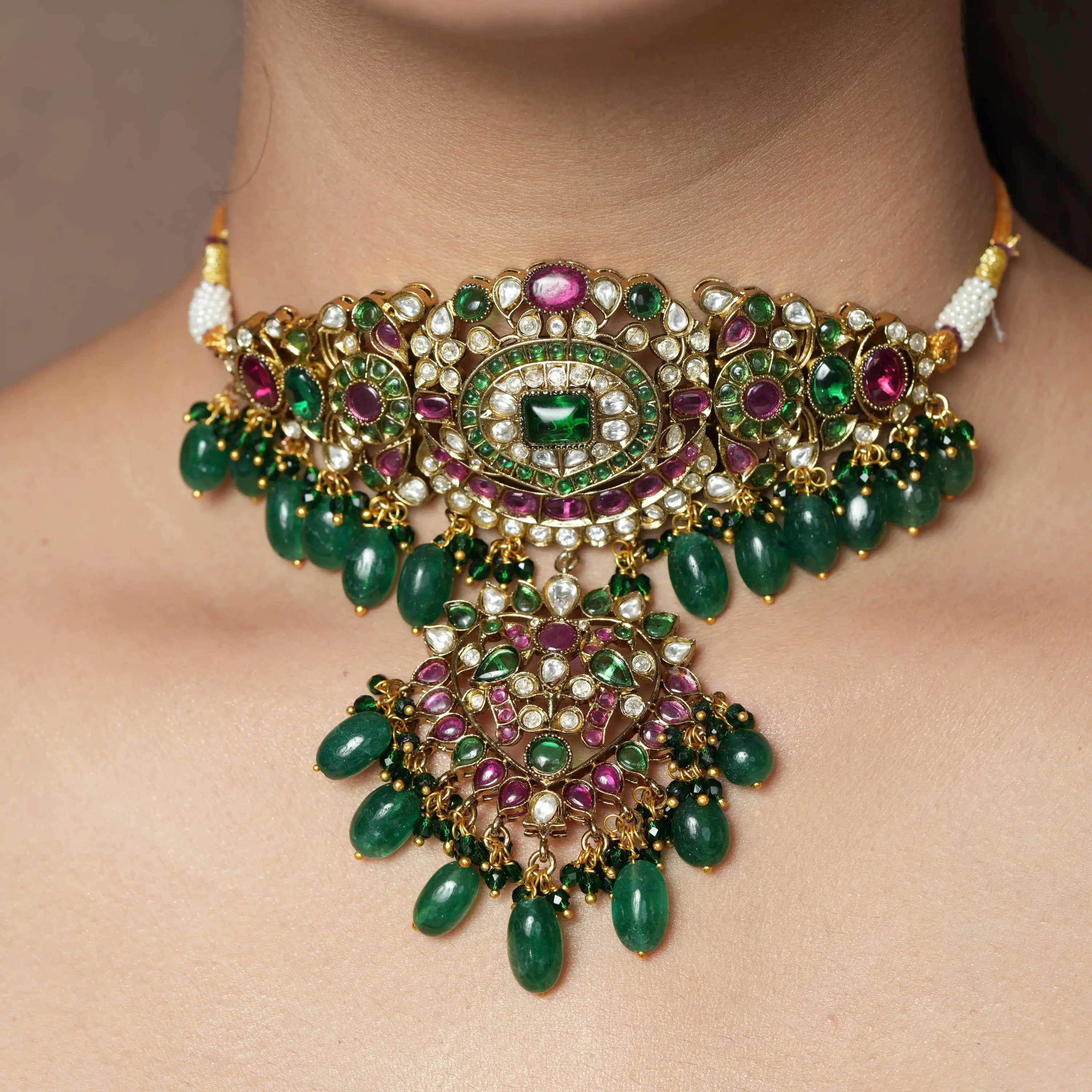 Azira Emerald Ruby Choker