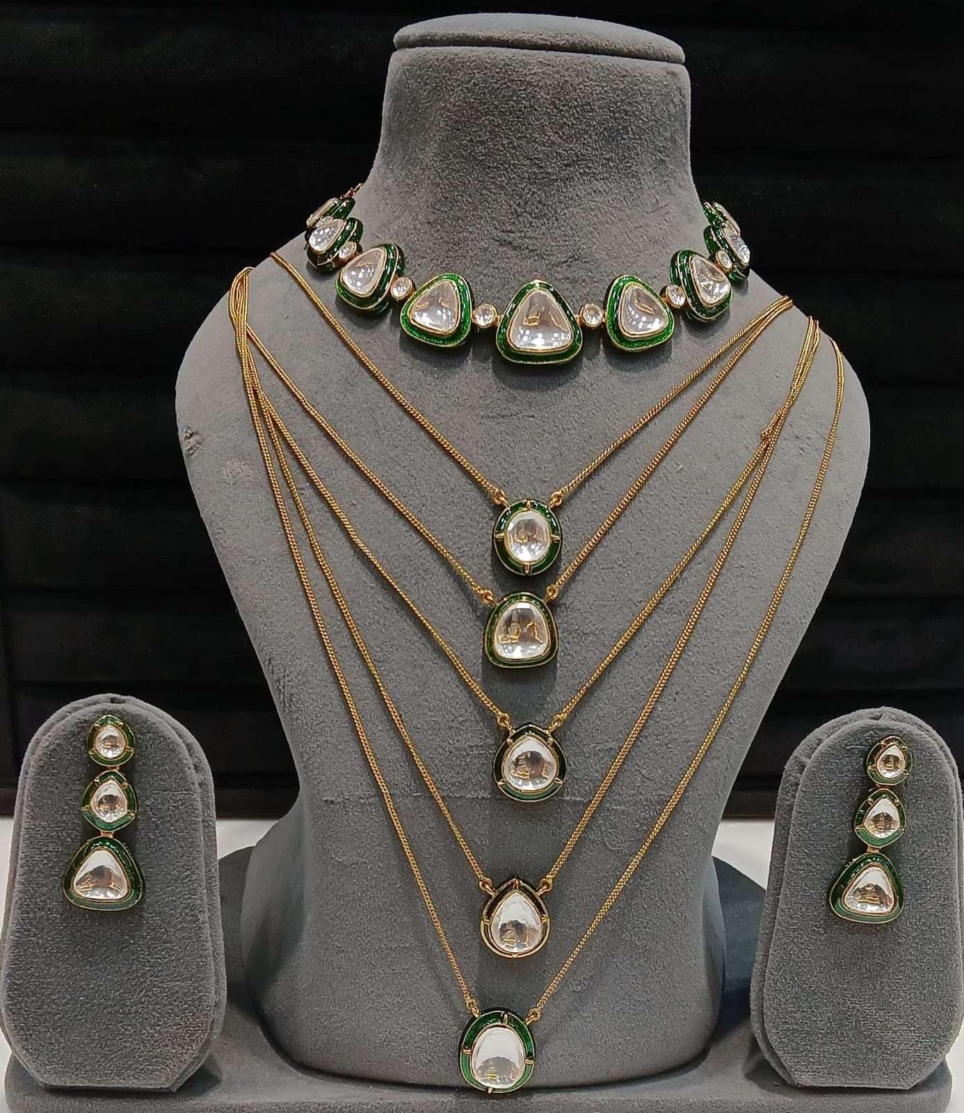 Emerald Polki Multilayer Set