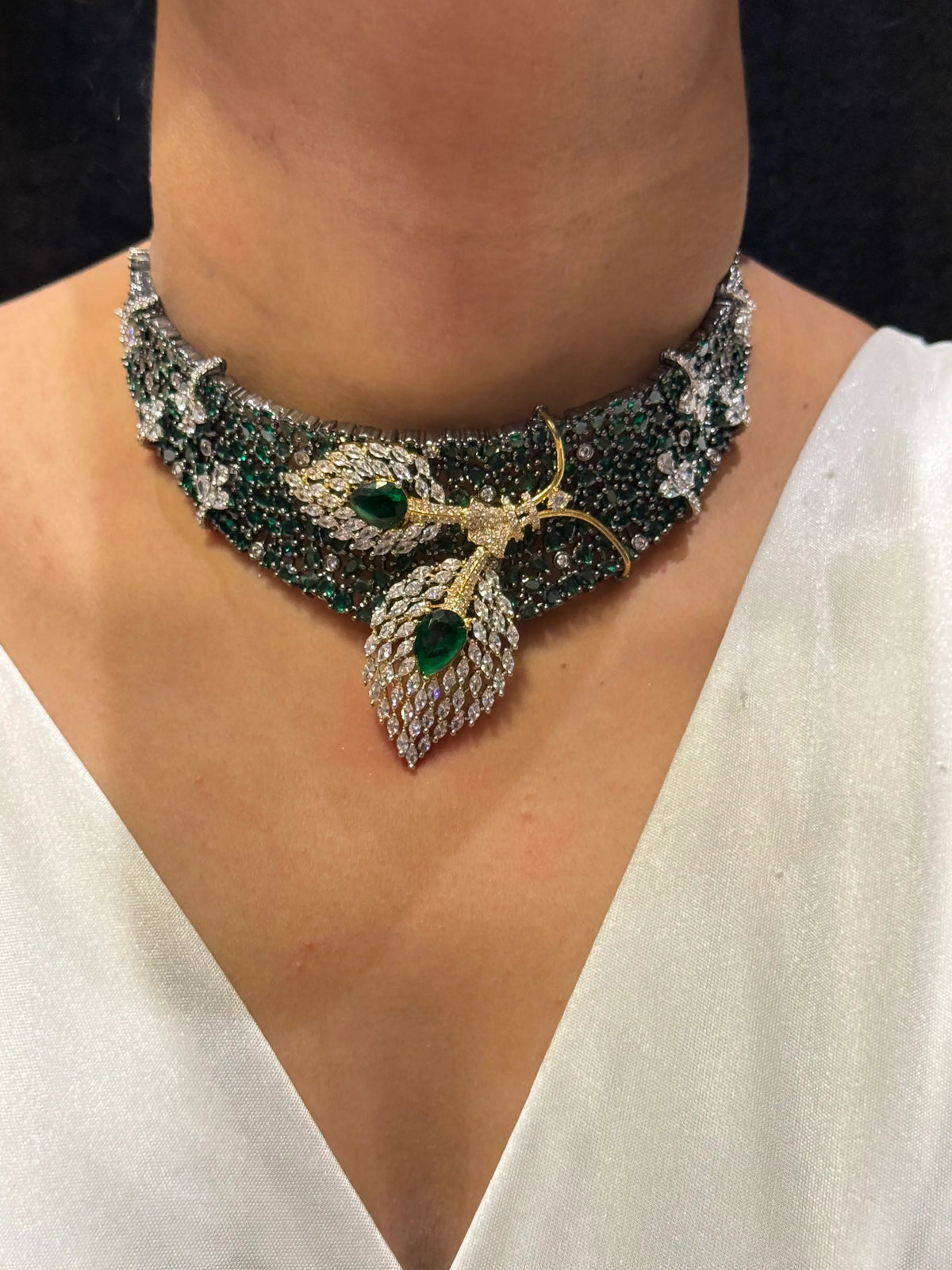 Emerald Green Royale Peacock Choker Set