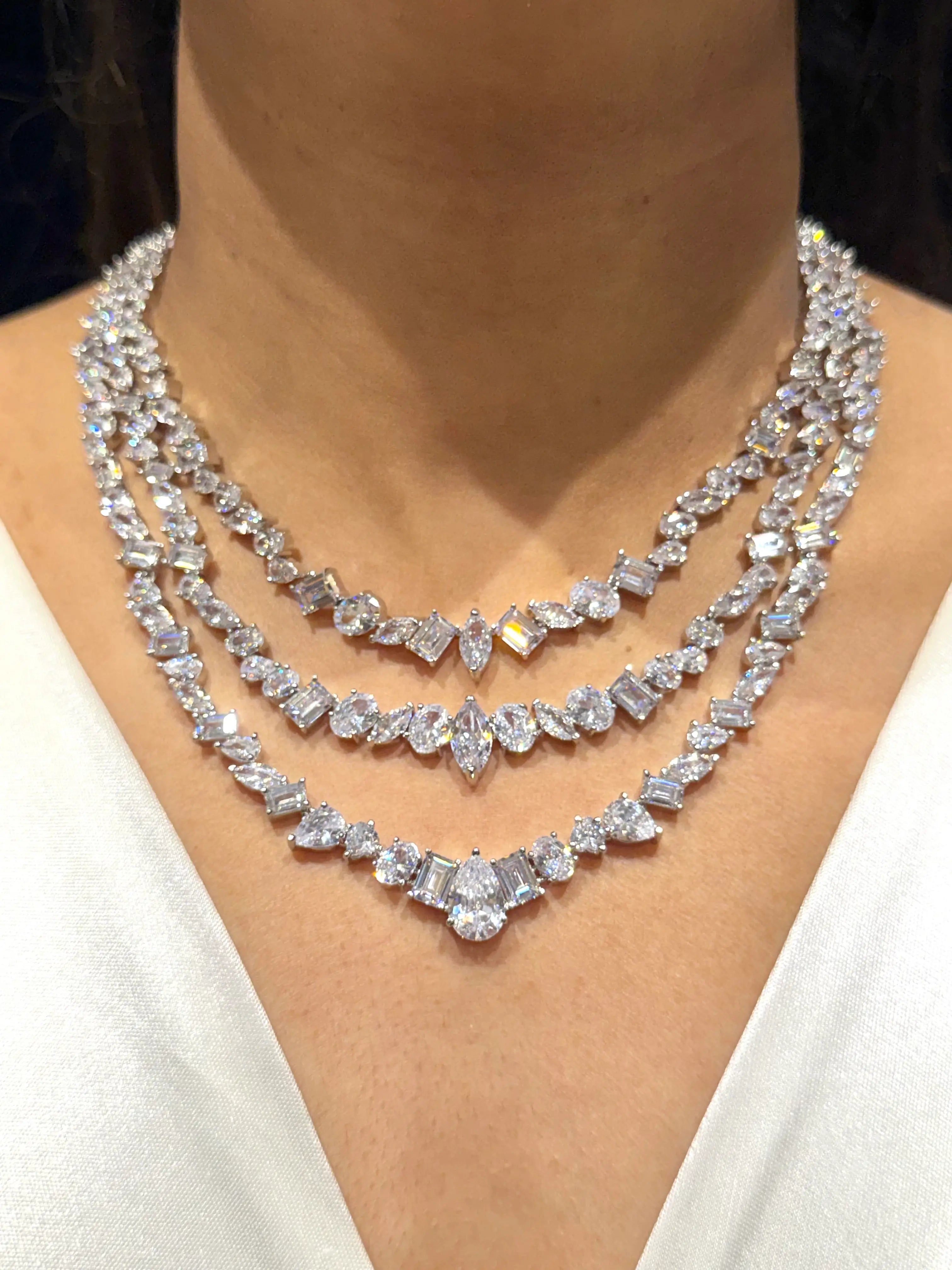 Valerra Trinity CZ Necklace Set