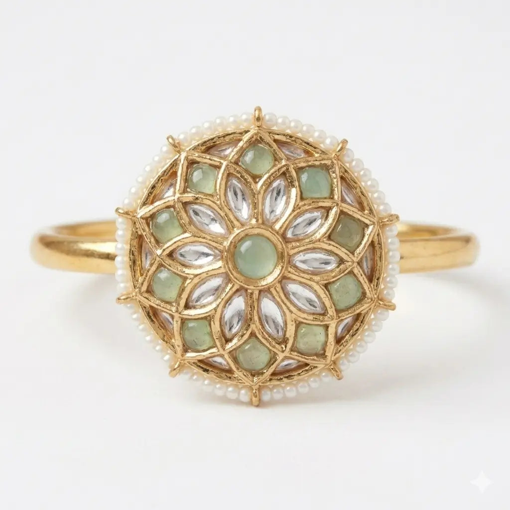 Devika Mint Openable Bangle – Gold Plated