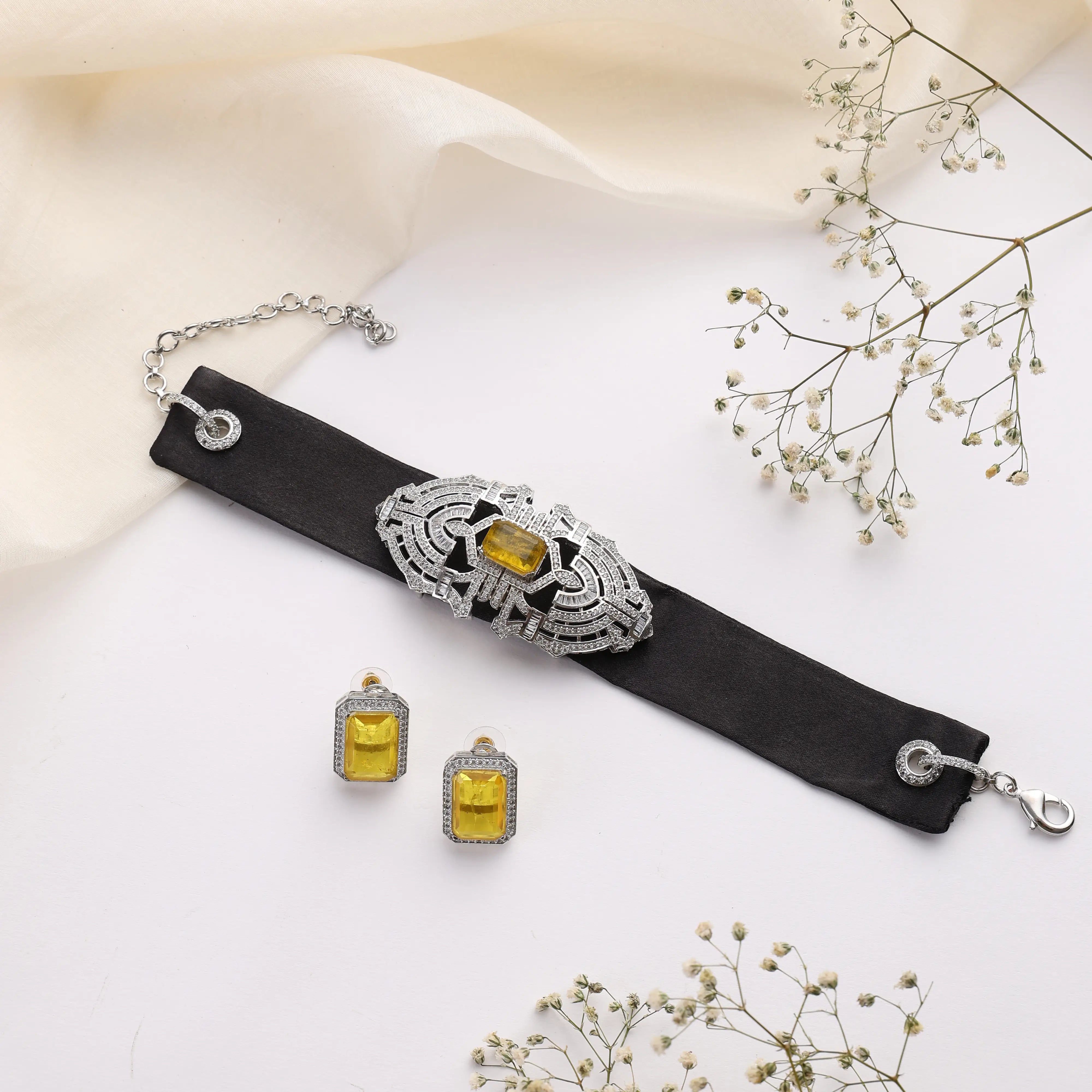 Art Deco Topaz Choker Set