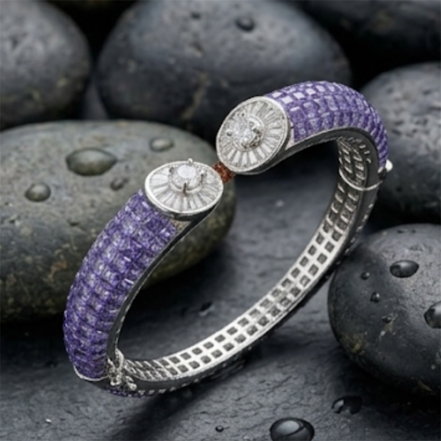 Purple Invisible Setting Bracelet