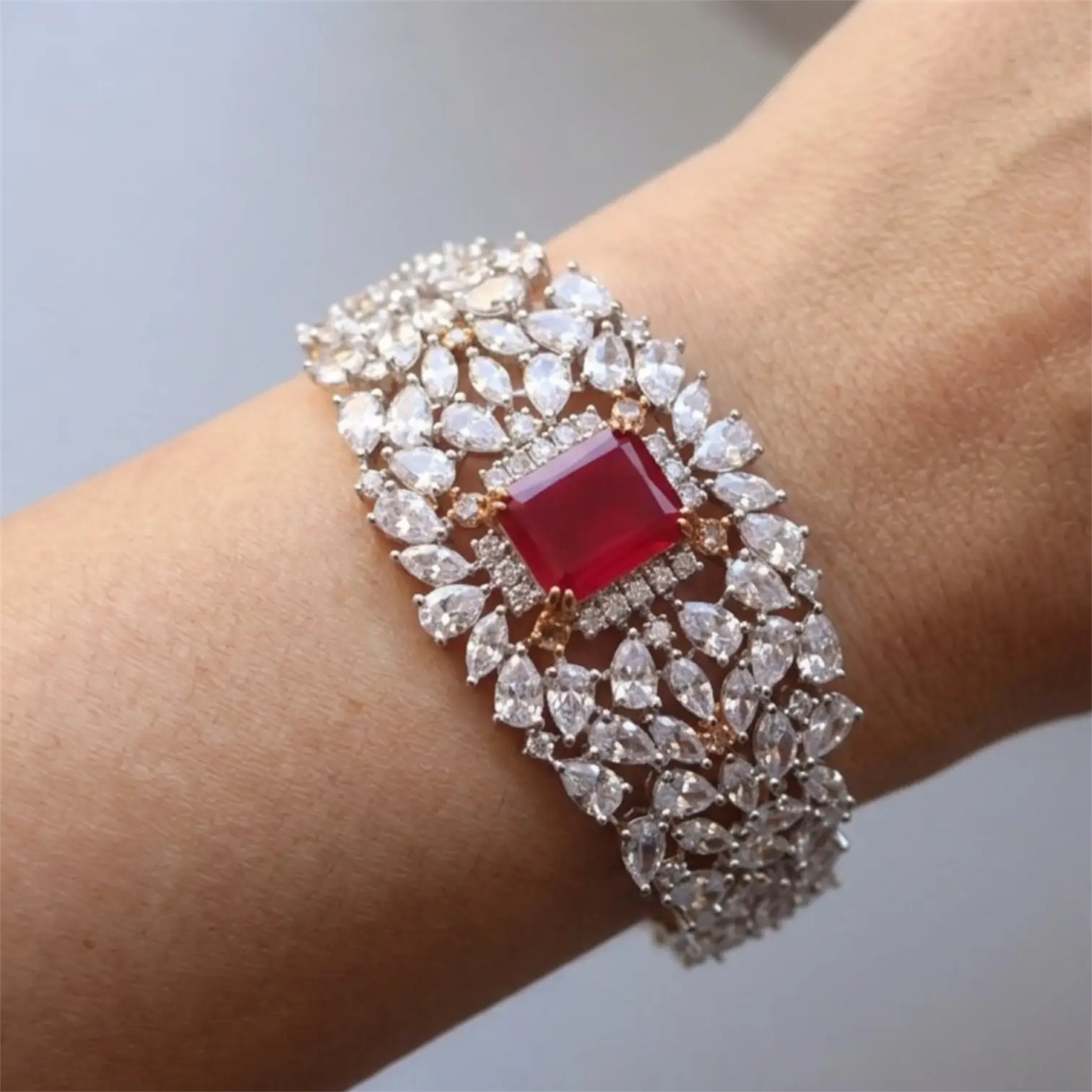 Ruby Red CZ Bracelet