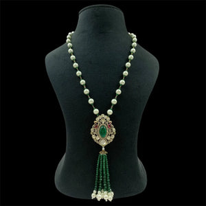 Aira Emerald Pearl Drop Necklace