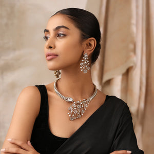 Amarysa Clear Floral Kundan Statement Necklace Set