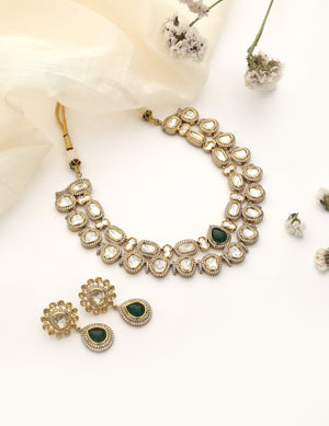 Anvi Uncut Polki Layered Set