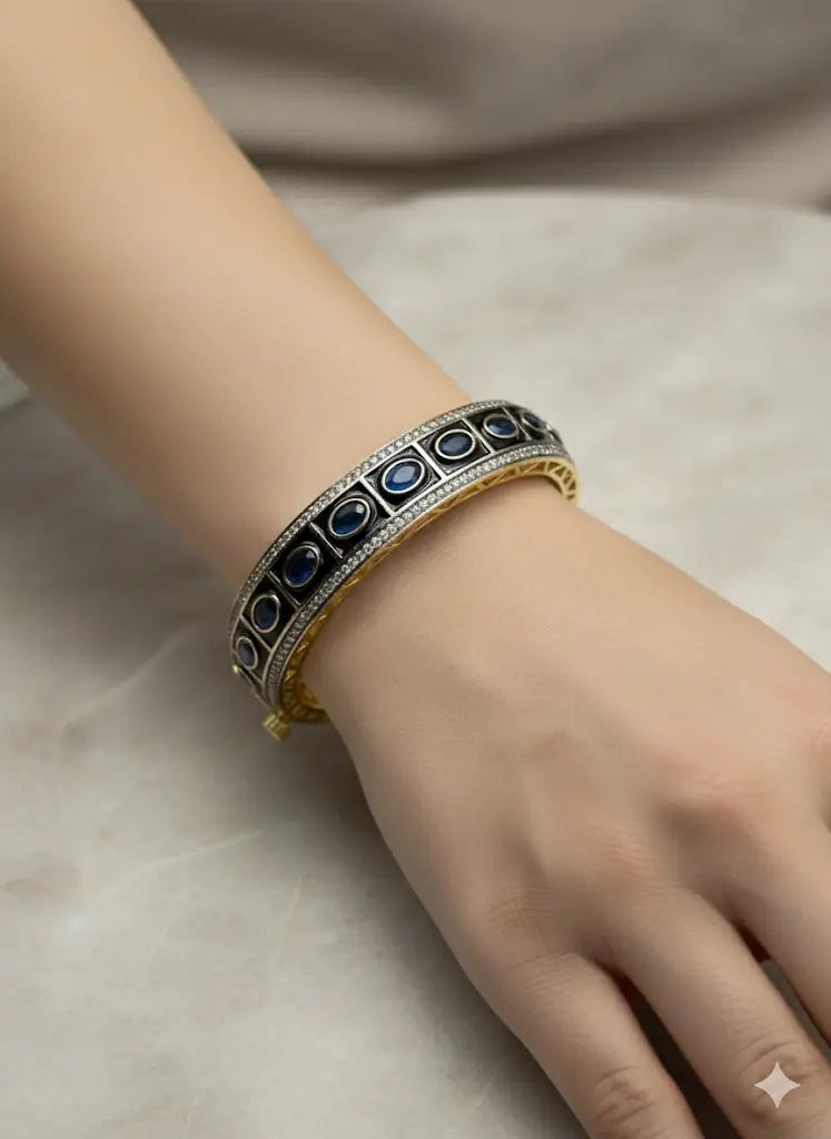 Sapphire Blue Victorian Bangle