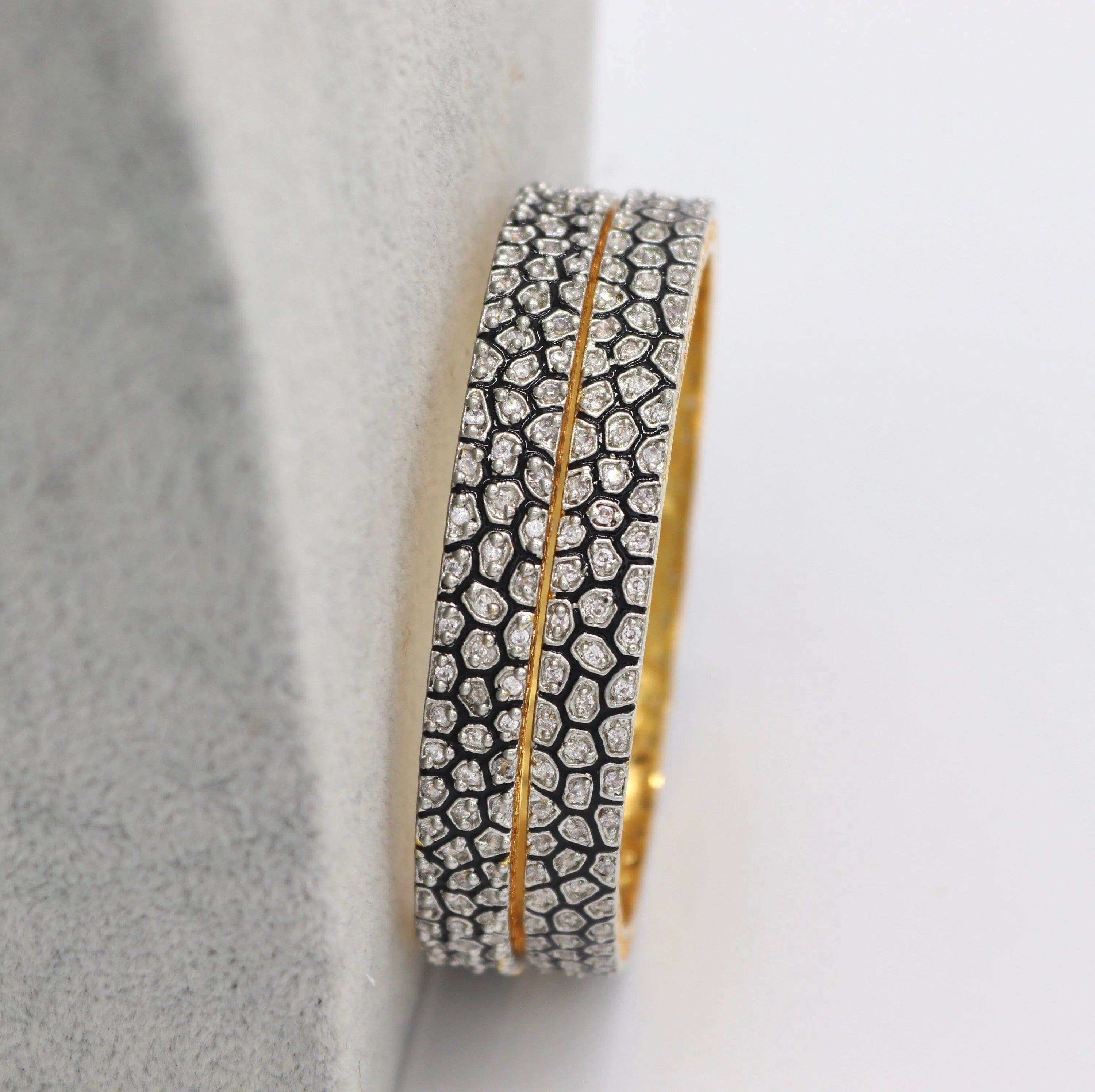 Victorian Gold CZ Bangle