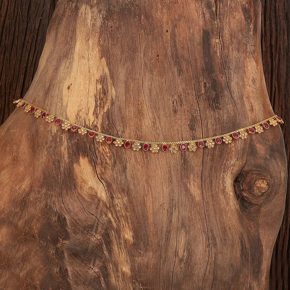 Ruby Kundan Waist Chain Jewelry – Gold Kamarbandh Waist Belt | My Rivaaz