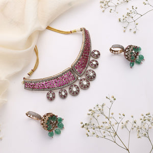Devyani Ruby Emerald Choker Set