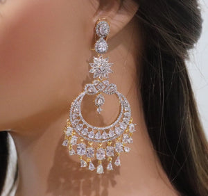 Gold Ariel CZ Chaandbali