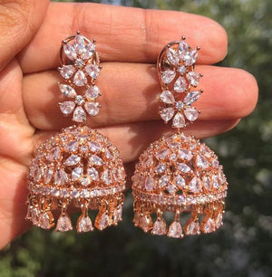 Mili Rose Gold Diamond Jhumki