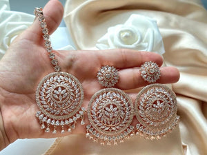 Rose Gold Maangtikka Set