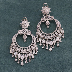 Silver Diamond Chaandbali