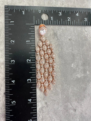Sold Out Rose Gold Waterfall Diamond Earrings/Chaandbalis / Indian Earring / Indian Jewelry/ Pakistani Jewelry/ Bollywood Jewelry