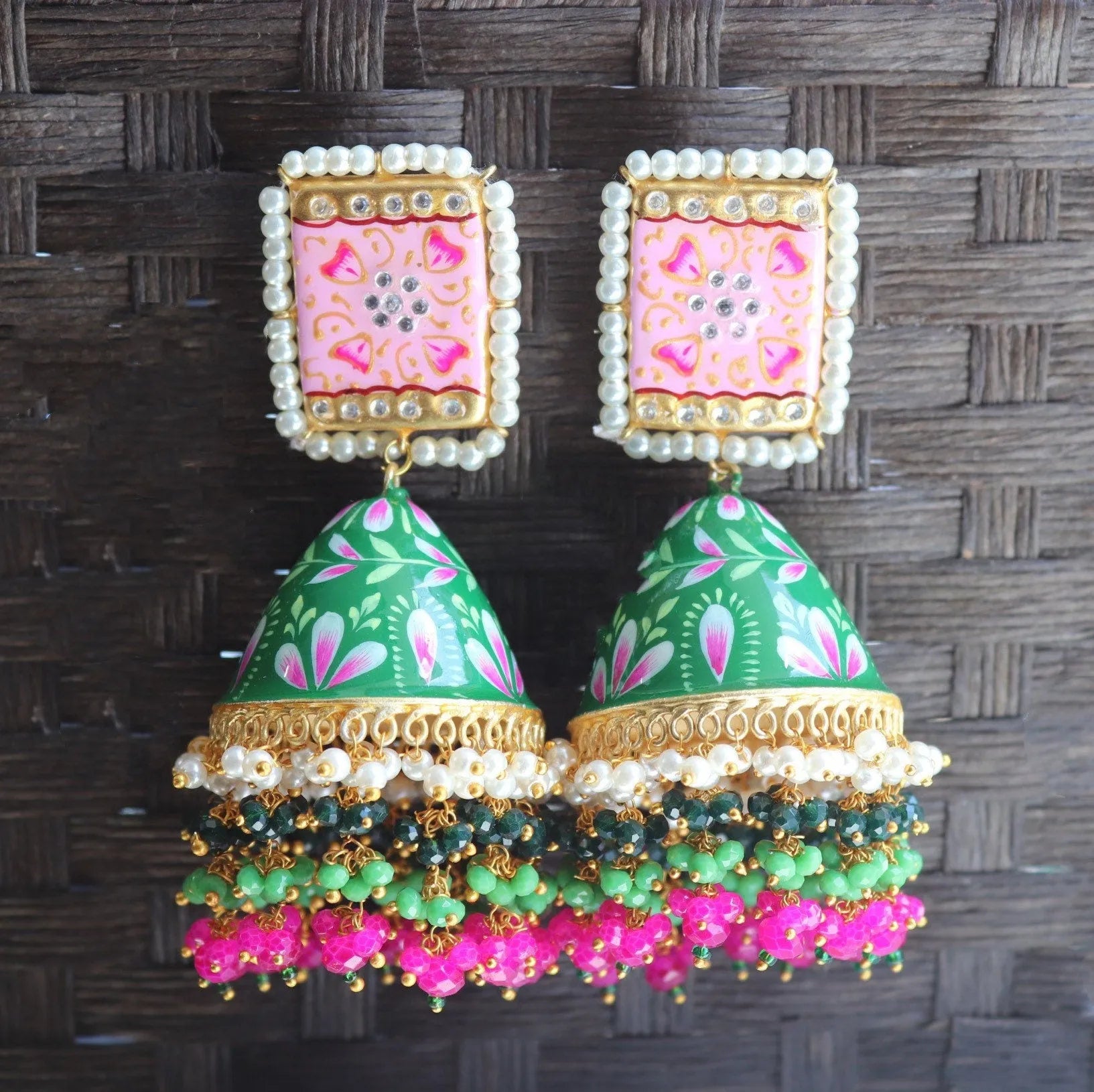 Statement Meenakari Jhumka