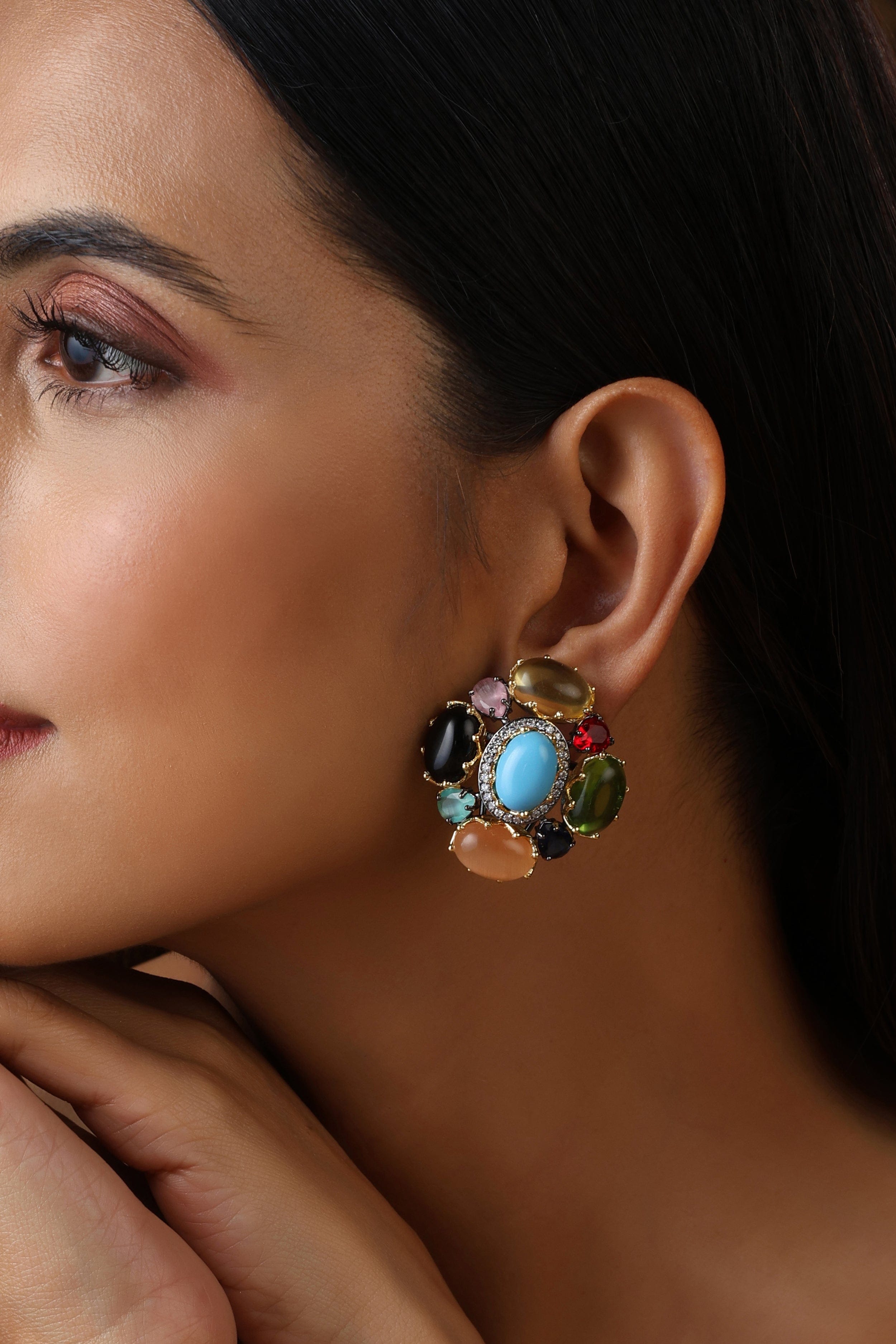 Multi Cabochon Studs