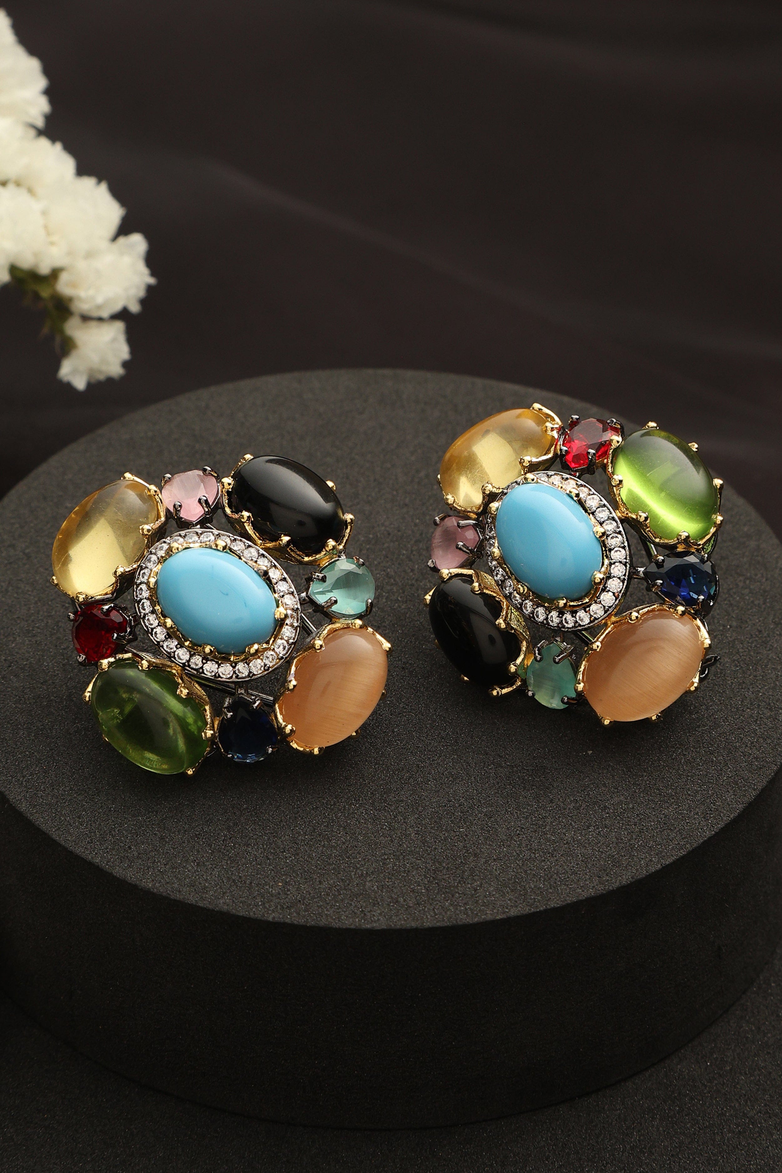 Multi Cabochon Studs