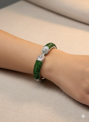 Emerald Invisible Setting Bracelet