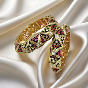 Fine Kundan Openable Bangle Pair