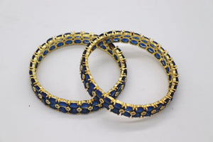GlambyRivaaz Bangles and Bracelets Sold Out Sapphire Blue Gold Bangles | Indian Jewelry | Pakistani Jewelry | Punjabi Jewelry | Indian Bangles | Pakistani Bangles