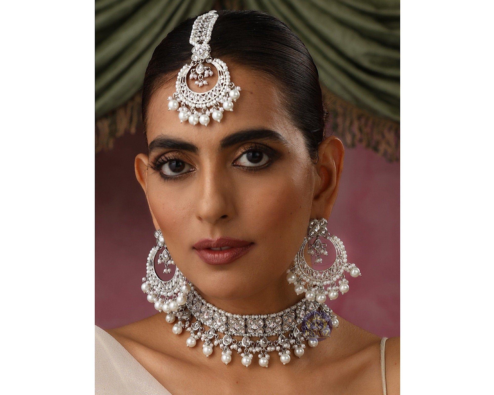 GlambyRivaaz Necklaces Ziva Silver Polki Choker