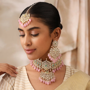 Gulnaaz Pink Kundan Set