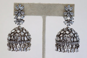 Mili Black Diamond Jhumki/ Small Jhumka/ CZ Jhumka/ Indian Jewelry/ Pakistani Jewelry/ Indian Earrings/ American Diamond