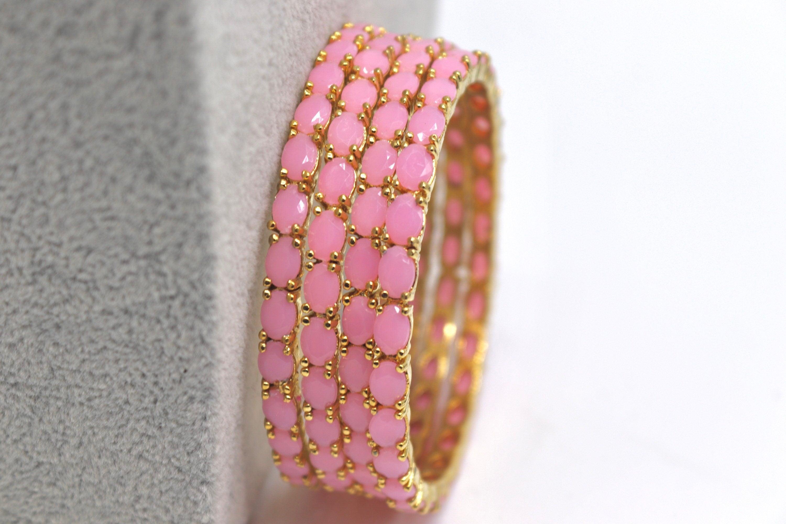 Pink Gold bangles / Indian Jewelry/ Indian Gold Bangle/ Pakistani Jewelry/ Bollywood Jewelry/ Punjabi Jewelry / Indian Jewelry/