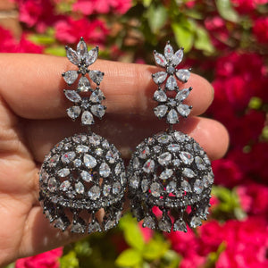 Mili Black Diamond Jhumki/ Small Jhumka/ CZ Jhumka/ Indian Jewelry/ Pakistani Jewelry/ Indian Earrings/ American Diamond