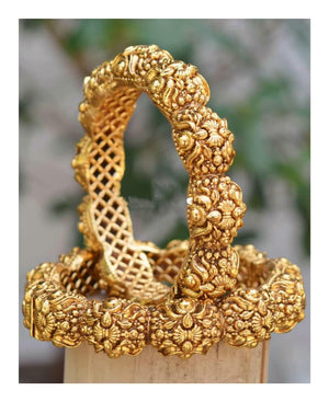 2.2/ 2.4/ 2.6Openable Gold Bangle Pair| Indian Kundan Jewelry | Indian Bangle | Pakistani Jewelry | Indian Jewelry | Gold Kade