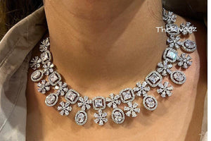 Fay CZ Diamond Necklace / Statement Jewelry/ Statement Necklace/ Elegant Jewelry/ Unique Jewelry/ Indian Jewelry/ CZ choker