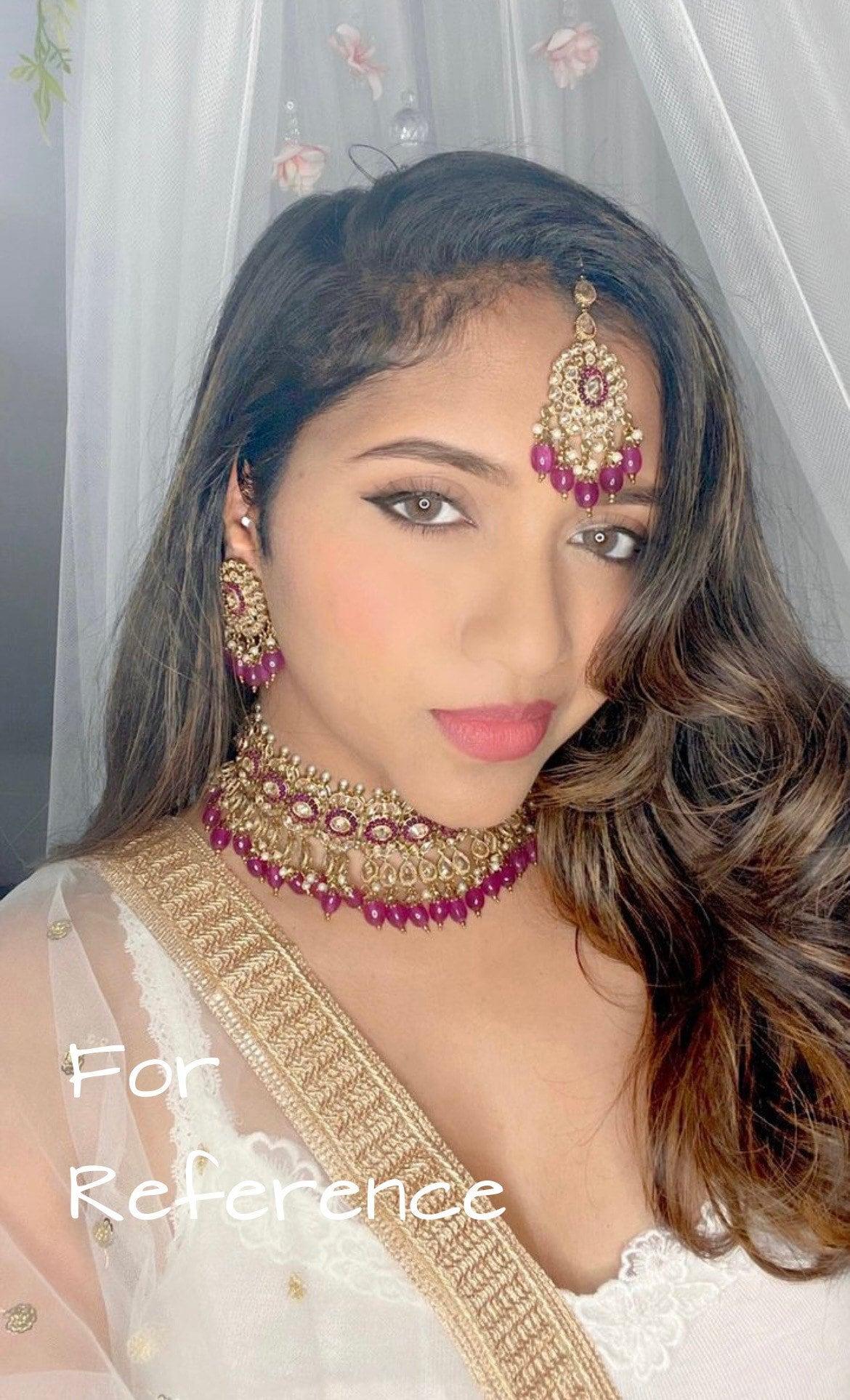 Emerald Green Polki Choker Set/ Indian Jewelry/ Punjabi Jewelry/ Pakistani jewelry/ Indian necklace/ Pakistani Choker/ Punjabi Choker