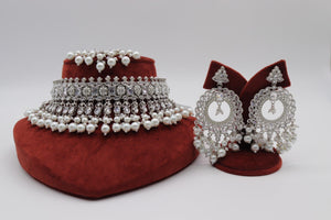 Silver Polki Choker • Pakistani Jewelry • Indian Choker • Indian Necklace • Polki Jewelry • Pakistani Necklace • Kundan Necklace • Silver