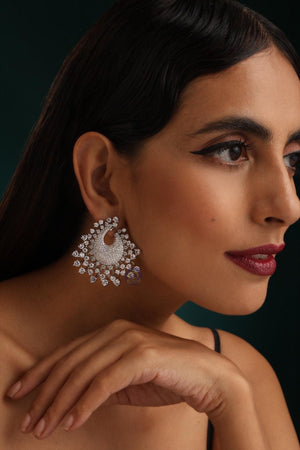 Isla Multicolored Diamond Earrings • CZ Diamond Earrings • CZ Earrings Spike• Statement Earrings • Diamond Indian Jewelry • Indian Earrings