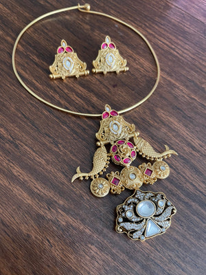 Antique Hasli Necklace/ Indian Jewelry/ Indian necklace/ Indian Wedding necklace/ Indkan Designer necklace/ Bollywood Jewelry