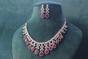 May Ruby Diamond Necklace / Statement Jewelry/ Statement Necklace/ Elegant Jewelry/ Unique Jewelry/ Indian Jewelry/ CZ choker Necklace