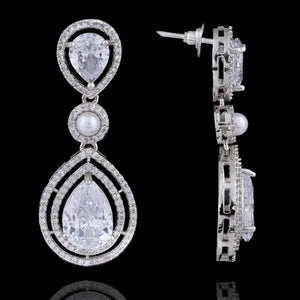 Kysha Diamond CZ Pearl Necklace Indian Jewelr Indian Necklace Pakistani Jewelry Crystal Necklace Statement Necklace American Diamond