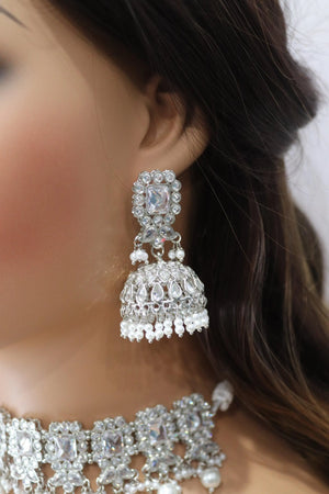 Myra Octo Silver Polki Choker Necklace India Silver Necklace Pakistani Jewelry Punjabi Jewelry Silver Kundan Choker Indian Jewelry Set