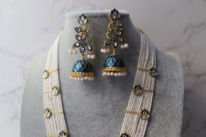 Blue Peacock Indian Long Necklace Indian Jewelry | Pakistani Jewelry | Indian Long Necklace