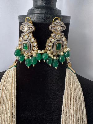Rang Emerald Victorian Long Necklace Indian Long Necklace Victorian Jewelry Indian