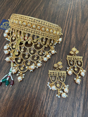 Gold Choker Necklace Real Gold Plated Gold Statement Necklace Indian Choker Indian Necklace Pakistani jewelry Dubai Gold Necklace