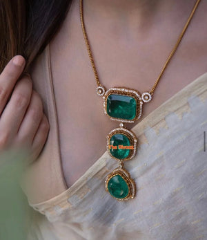 Sold Out Purple Doublet Antique Gold Pendant Necklace/ Jadau kundan necklace/ Indian necklace/ Indian Jewelry/ Kundan Necklace