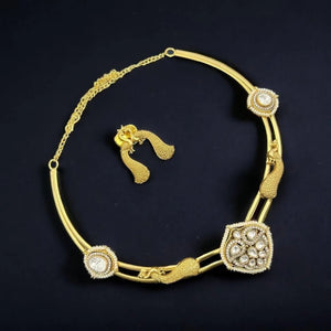 Kundan Hasli Necklace/ Indian Jewelry/ Indian necklace/ Indian Wedding necklace/ Indkan Designer necklace/ Bollywood Jewelry