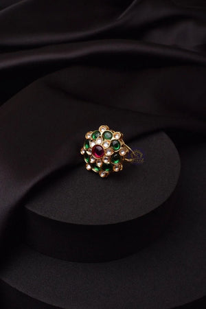Ruby Green Polki Ring/ Indian Jewelry/ Indian Kundan Ring/ Indian wedding Jewelry/ Bollywood Jewelery/ Pakistani Jewelry